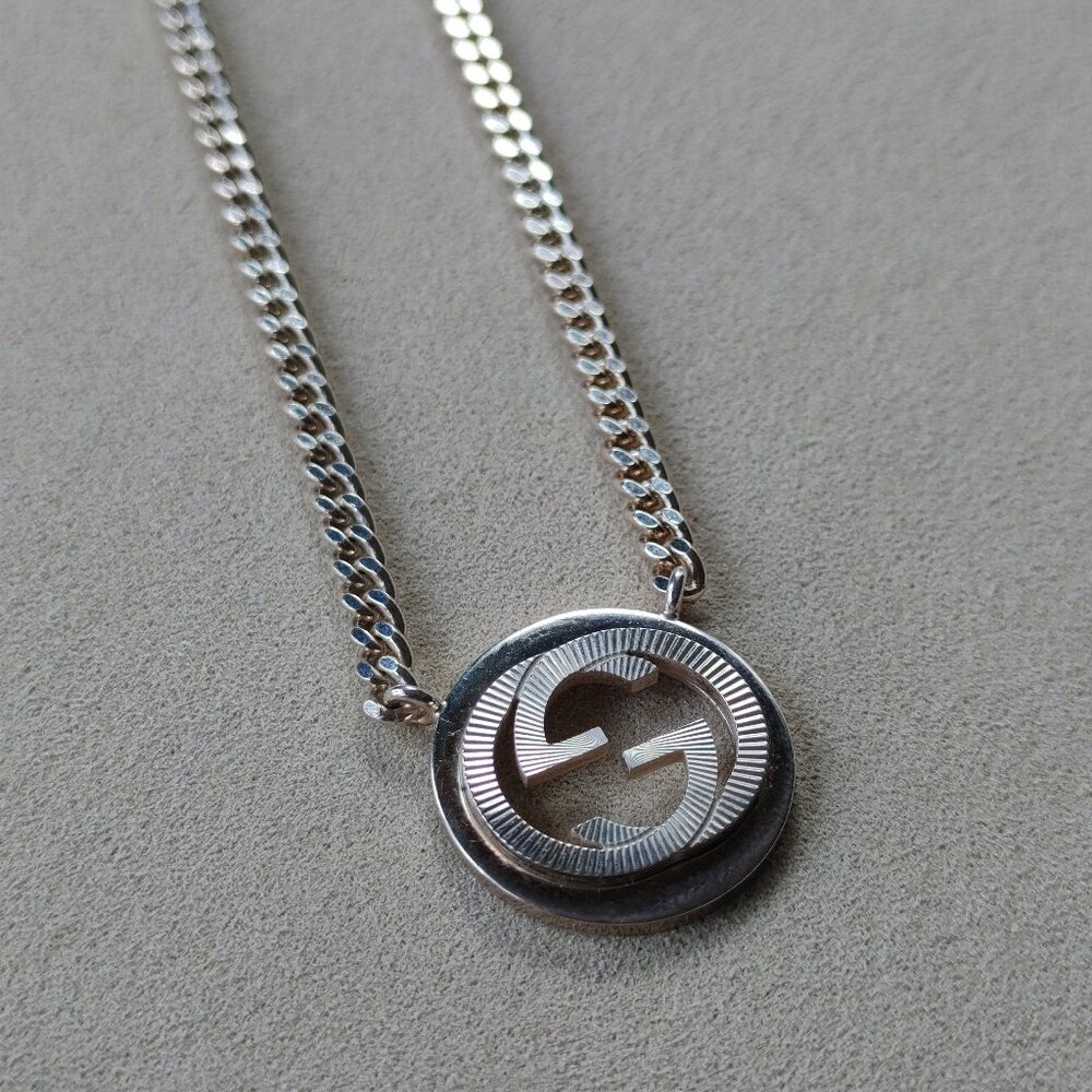 Gucci Interlocking G Logo .925 Sterling Silver Necklace